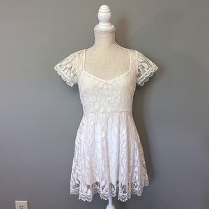 A&F Ivory Leaf Lace Dress